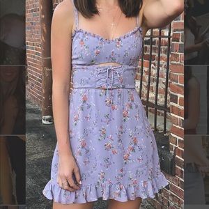 Reformation Purple Floral Mini Dress